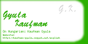 gyula kaufman business card